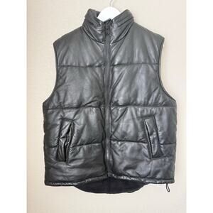 Vintage Wilson’s M. Julian Leather Puffer Vest Size Medium Black Full Zip